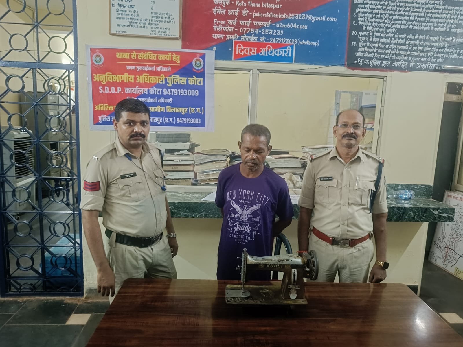 कोटा क्षेत्र में घूम-घूमकर चोरी करने वाला आरोपी गिरफ्तार, आभूषण और सिलाई मशीन की चोरी कबूली